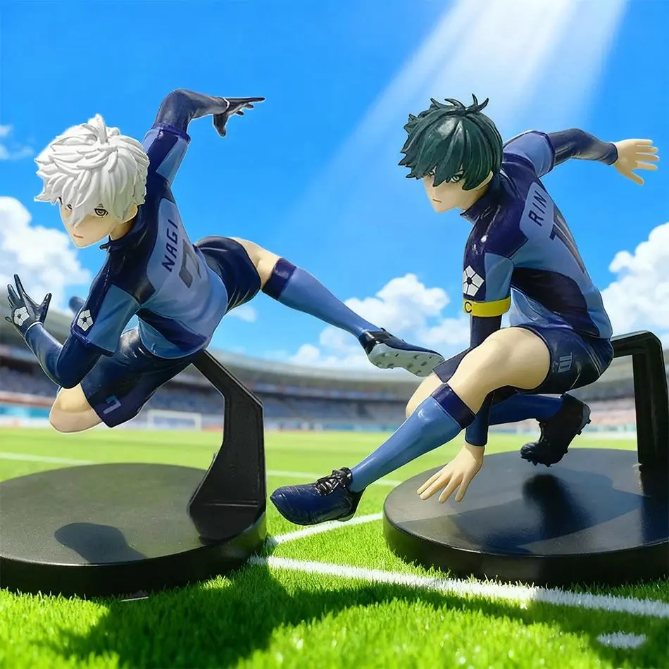 10-13cm Blue Lock Anime Action Figures, Nagi Seishiro & Rin Itoshi Collection Model Figurine Set, Children's Toy Gift Ornament, High-Quality Premium Version