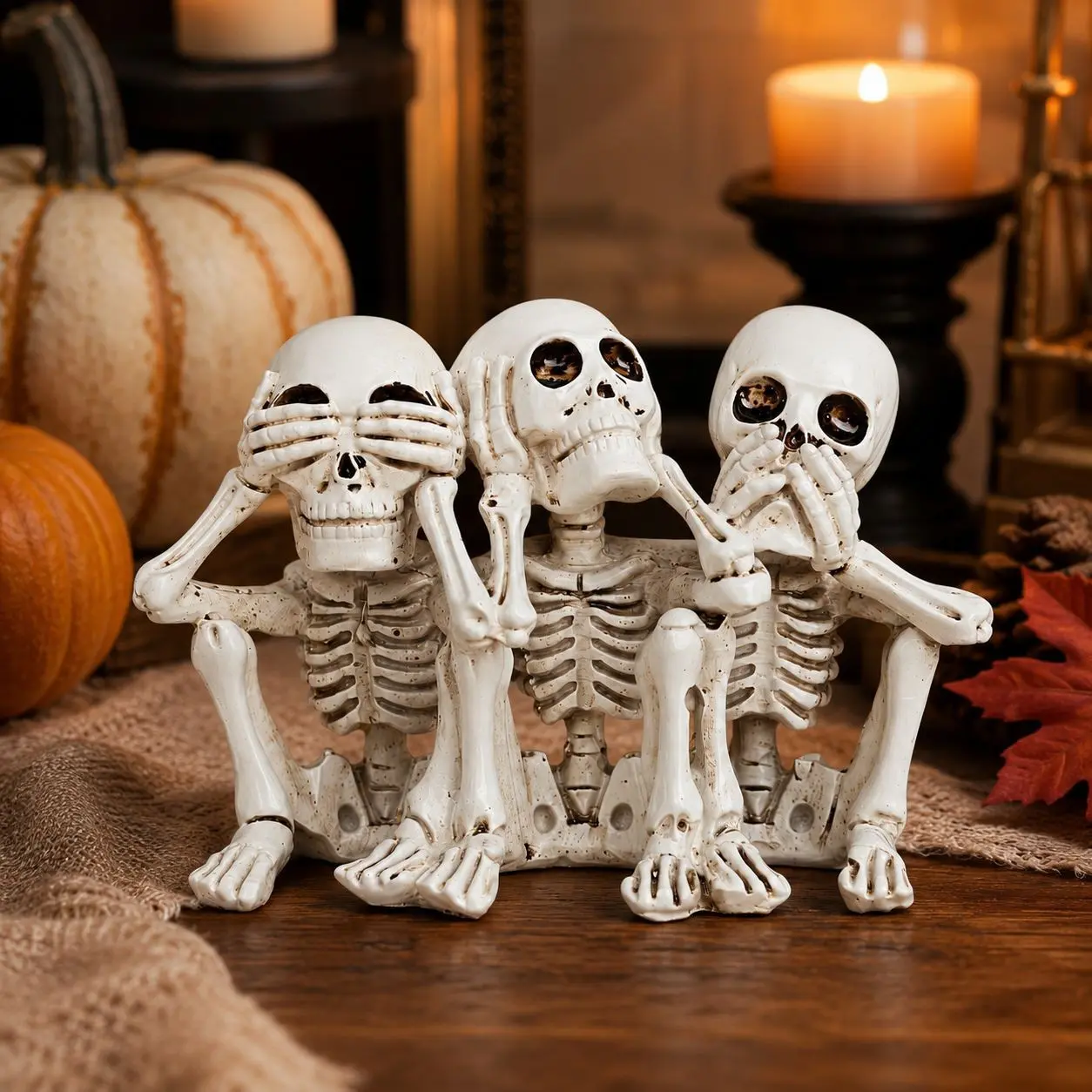 Halloween skull decorations, resin skull ornaments, lightweight, perfect for Halloween party decorations, home bars, table decorations, and horror-themed accessories