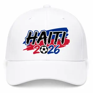 Haiti 2026 Soccer Tournament Baseball Cap, Match Day Watch Party Hat for Fans, Haitian Flag Colors Printed Football Cap for Outdoor Sports and Stadium Wear, Casual Curved Brim Cap Father's Day Gift