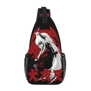 Inuyasha Large Capacity Sling Chest Bag for Daily Commute Outdoor Hiking and Business Cartoon Casual for School and Tablet Gift for Women and Men