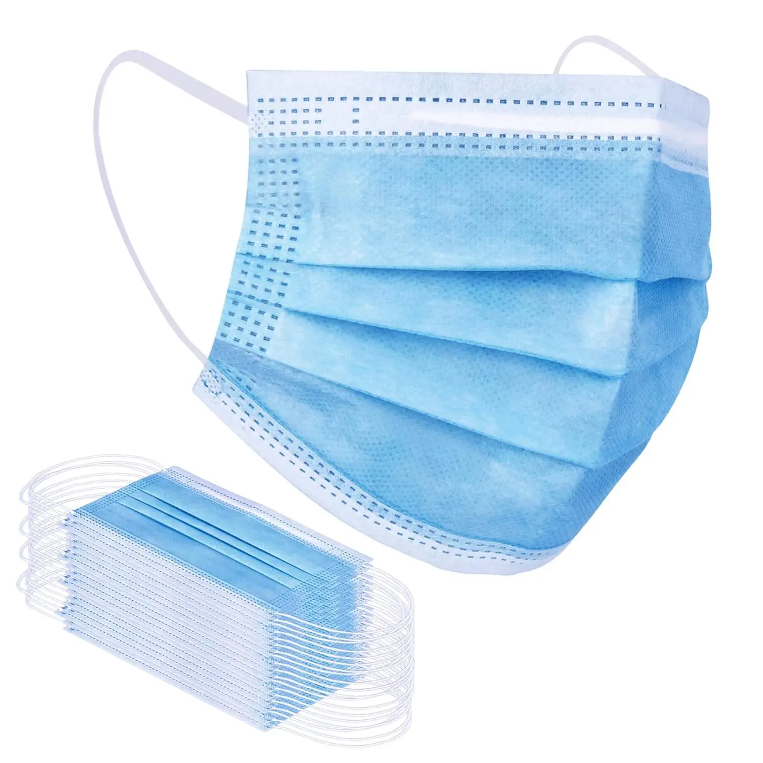 Blue Disposable Face Mask 100 Pcs Blue Face Masks 3 Ply Protection Masks