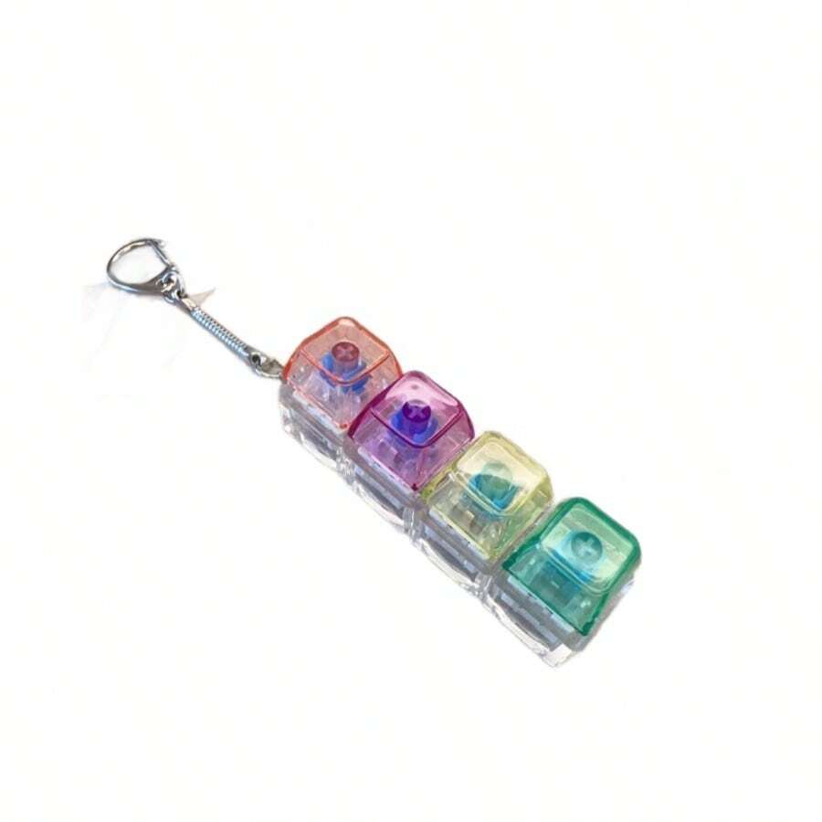 Colorful Mechanical Tester Keychain - Multicolor ABS Block Design for Halloween Thanksgiving Teachers Day Gift - Lightweight & Fun Stress Relief Gadget - Decor Decor Hanging Gift Ornaments Decoration Lightweight Hangable