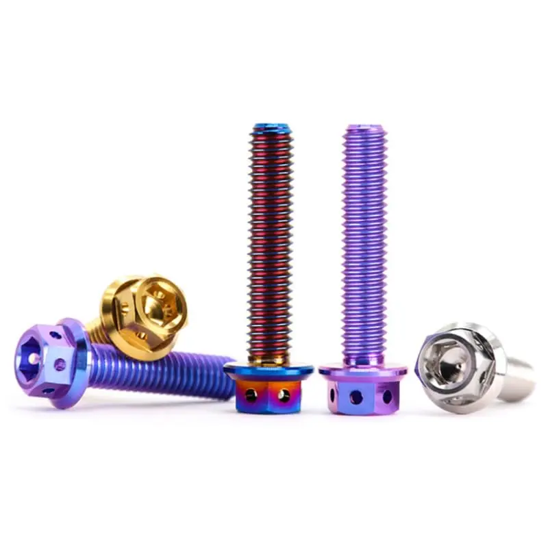 GR5 (Ti-6Al-4V) Titanium Alloy Internal and External Hexagonal Bolts, 4 pcs, 2 Tightening Methods, Internal Hexagon, External Hexagon M8 Series
