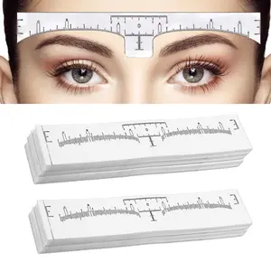 Eyebrow Stencils Adhesive Ruler Stickers 100PCS Disposable Measuring Tools Self Adhesive Mapping Guide Strips Professional Minimalist Makeup Supplies for Microblading Permanent Tattoo PMU Shaping