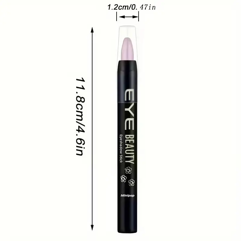 MINIPOP Korean Cream Eyeshadow Stick Glow Skin Waterproof Highlighter Pen Rotating Matte Eye Shadow for Body Eye Makeup music festival makeup supply cosmetics coco kevin palette makeup product shade shimmer glam look Multichrome Holographic Eyeshadow Duo