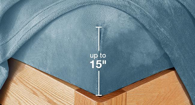 Fleece Sheets Queen Size, Flannel Like Soft, Fuzzy Warm Plush Sheets, Velvet Microfleece Bedding for Winter, Light Blue