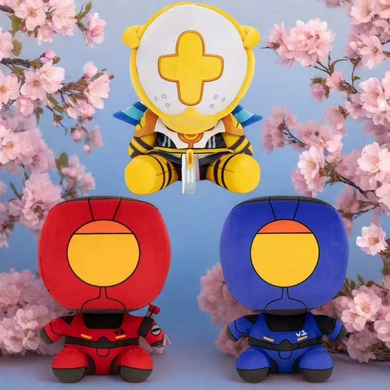 3-Pack Fluffy Fill Fantasy & Science Robot Mecha Plushies - Red, Blue, Yellow Armor Suit Sitting Robot Dolls, Blue V1 Astronaut, Medical Spaceman, Cute Collectibles, Pretend Play Toy, Bedroom Decor, Birthday Gift, Sci-Fi Fans, Soft Plush, Space Suits, Ant