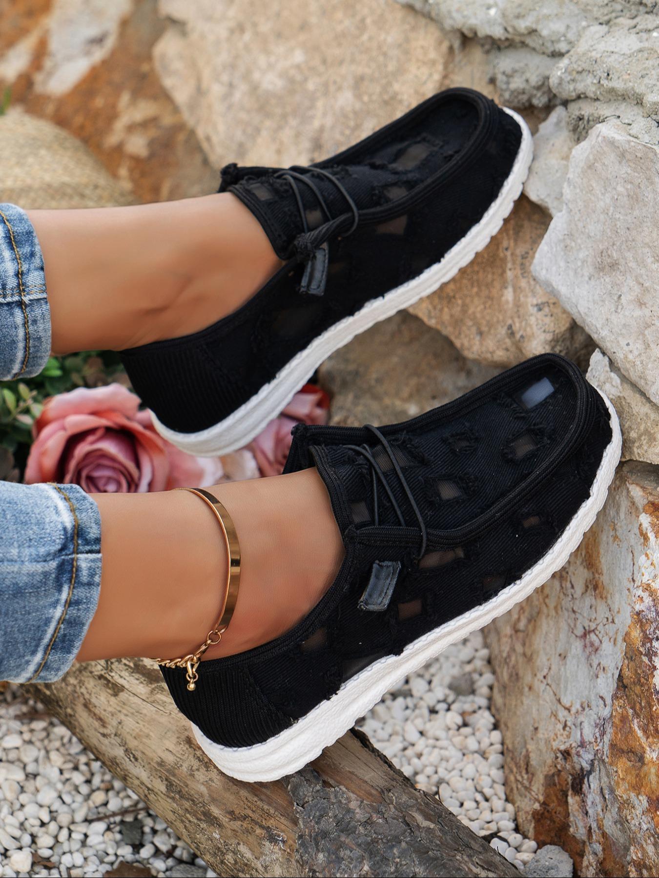 Women's 1 Pair Minimalist Fabric Slip Ons Casual Plain Round Toe Slip-on Shoes, Casual Comfortable Versatile Soft Sole Shoes For Daily Wear