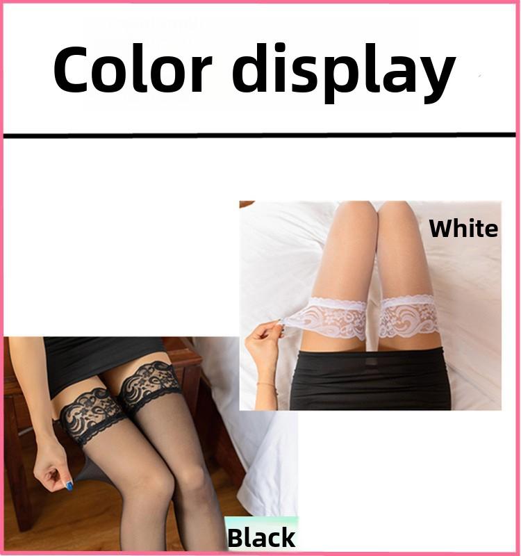 Summer non-slip lace silicone long socks, ultra-thin over-the-knee stockings, thigh-high black invisible socks wholesale