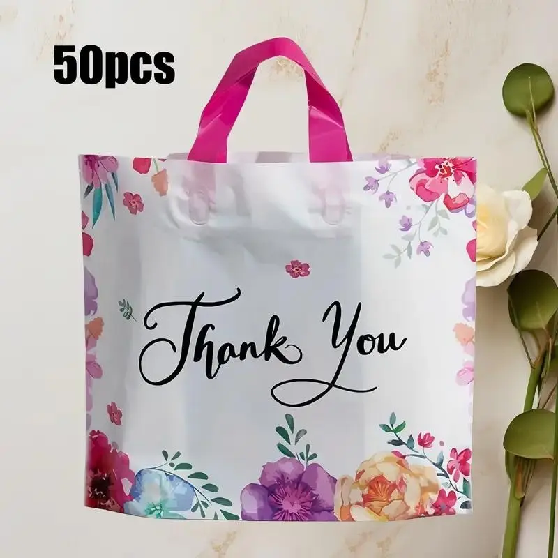 50pcs Durable Premium Gift Bags, Multifunctional Shopping & Party Bags, Ideal for Weddings, Birthdays, Small Businesses & Events