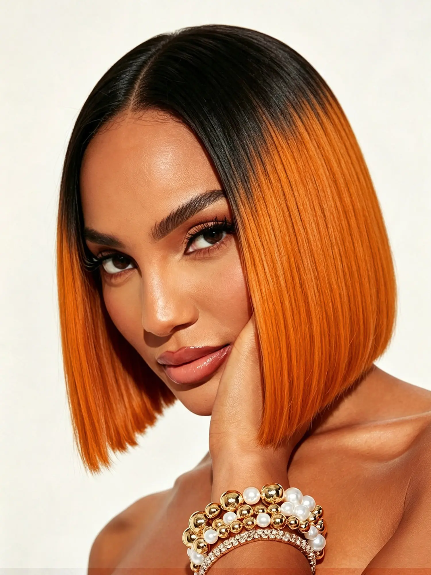 Multiple Colors 4*4 Bob Human Hair Wigs Short Straight Lace Wig, Middle Part Summer Wig for Women, Breathable Wig Cap Beginner Friendly for Daily Party 10 Inch