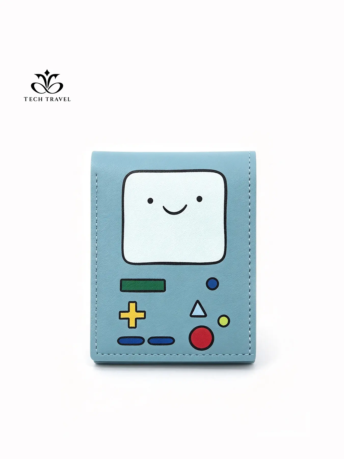 1 Pc Retro Gaming Graphic Bifold Wallet | Y2K Aesthetic & Nostalgic Pop Culture | with Smiley Screen, Press Button Details, Clear ID Window & Multi-Card Slots | for Women Students Daily Commute, Gaming Fans & Novelty Gift.