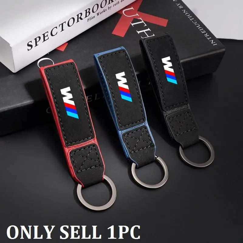 For BMW X1 X3 X4 X5 E46 E90 F20 E60 E39 F10 M1 M2 M3 M5 M6 E87 M Suede Key Chain Car Key Chains Keyring Car Logo M Keychain Buckle Accessories