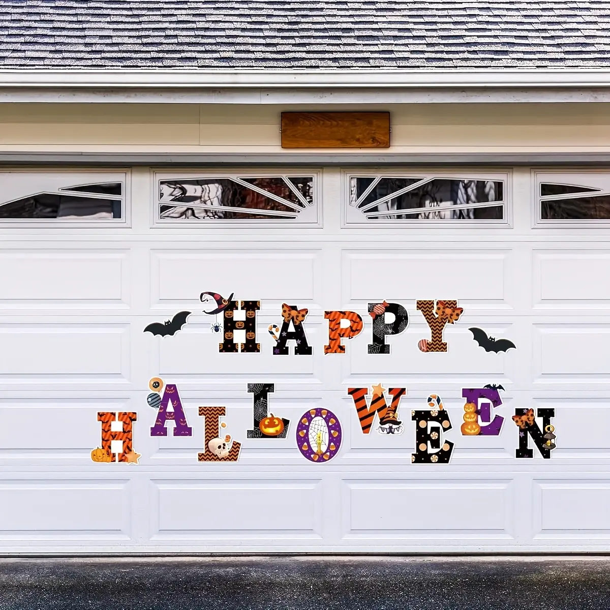 Colorful Halloween Magnet Decoration - 16Pcs Refrigerator Stickers, Garage Door Magnets, Car Door Decals for Indoor/Outdoor Home Decor & Party Supplies