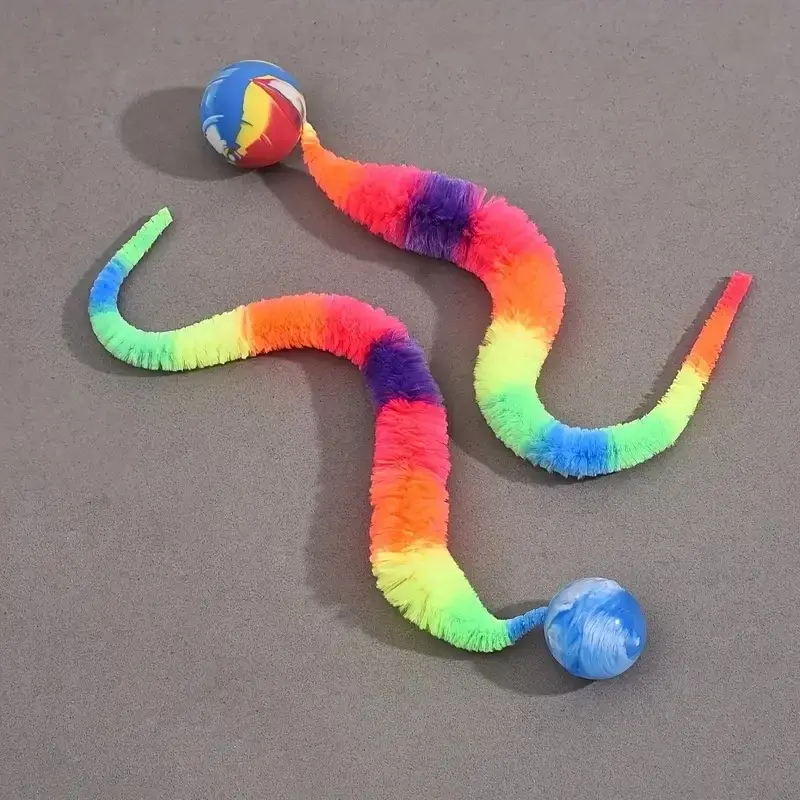 Geometric Worm Cat Toy | Realistic Wiggling Action | Battery-Free Fun for Play & Chase | Durable & Engaging