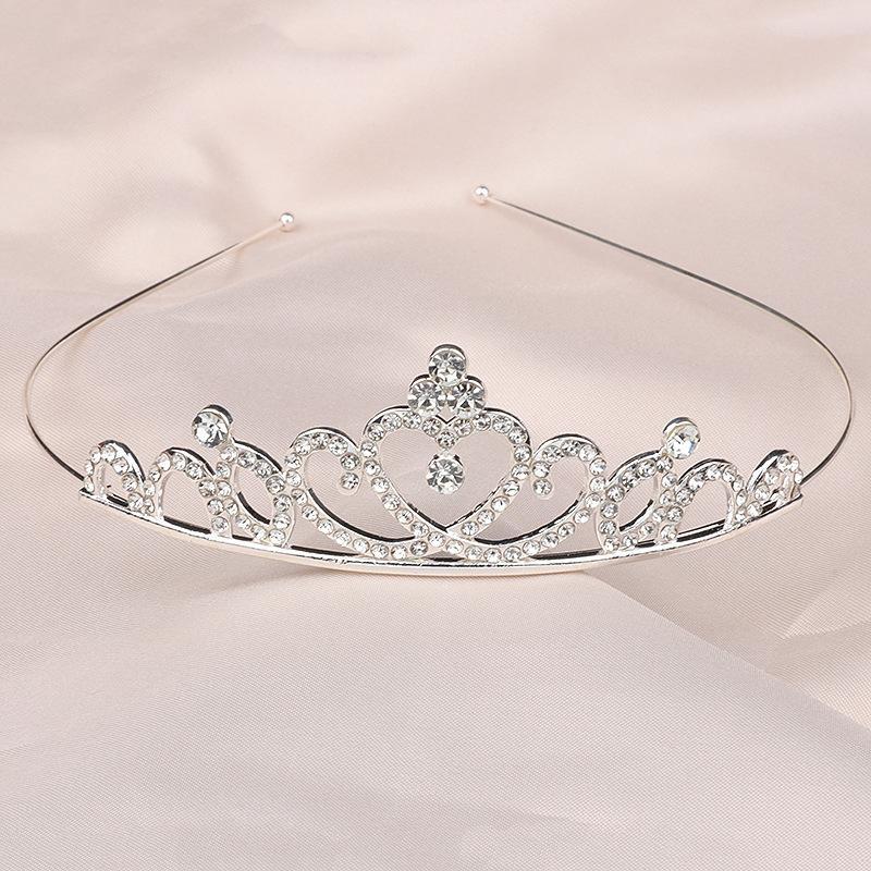 Children's rhinestone crown headband hair comb cute princess girl hair accessories crown hair accessories bridal headdress