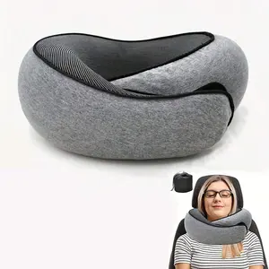 Travel Neck Pillow, Breathable Comfortable Memory Foam Neck Pillow, Travel Nap Pillow with Storage Bag, Valentine's Day Gift, Supportive Memory Foam, Travel Neck Cushion