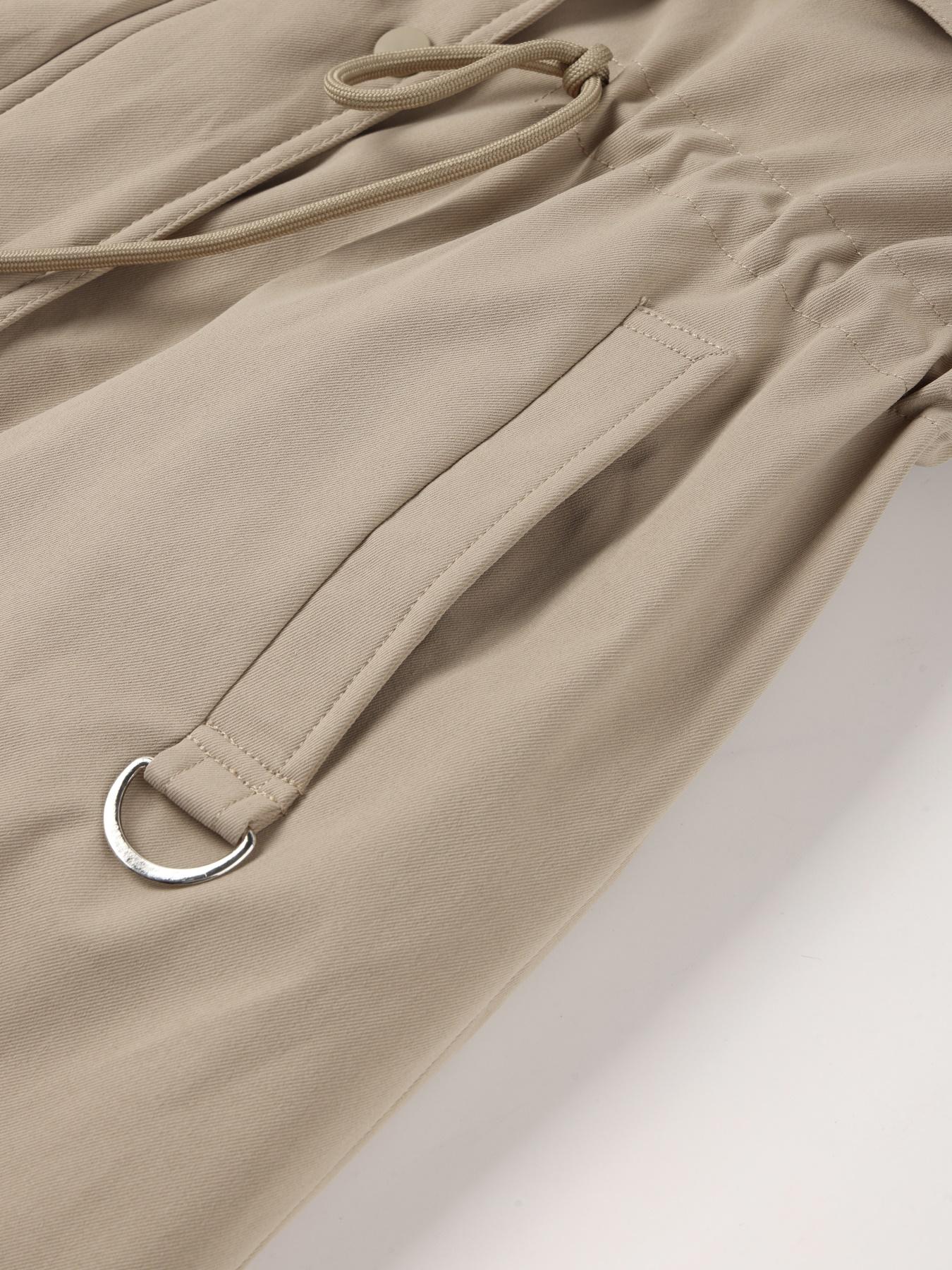 Women's Fall & Winter Faux Fur Hooded Coat, Long Drawstring Commuter Jacket, Casual Plain Design, Fitted Outerwear for Daily Wear