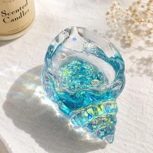 Clear Glitter Seashell Squishy, Jelly-like Sensory Desk Companion, Ocean Lover Gift