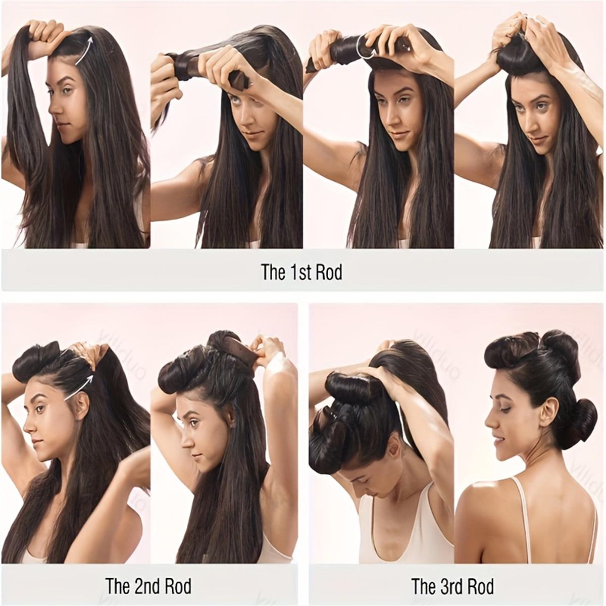 Manual Hair Curler Set, 4 Counts/set Heatless Hair Curler, Hair Styling Tool for Women & Girls, Sleeping Hair Curler, Hair Styling Accessories, Curly Wavy Hair Product, Silk Flexi Rods, Hair Styling Tools, Heatless Curling Set, Heatless Styling Kit