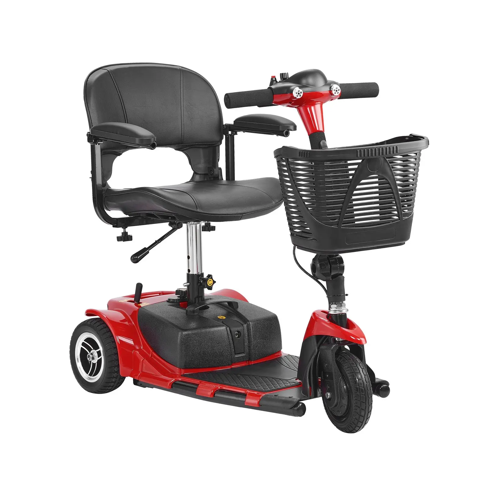 VEVOR Tri-Wheel Folding Electric Mobility Scooter for Adults Seniors, Heavy-Duty 12-Mile Range All-Terrain Travel Device with 9° Climbing Capacity, 265lb Weight Capacity