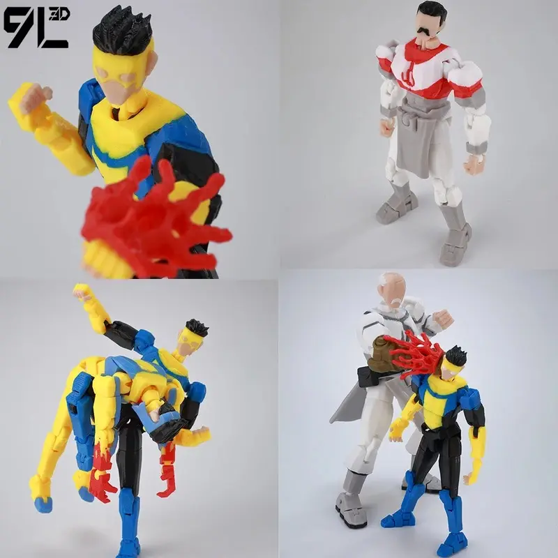9L3 3D Printed Indomitable Hero Tech Plastic Jacker Lucky13 Multi-Jointed Unisex Action Figure Collectible Model Toy, T13 Birthday Present