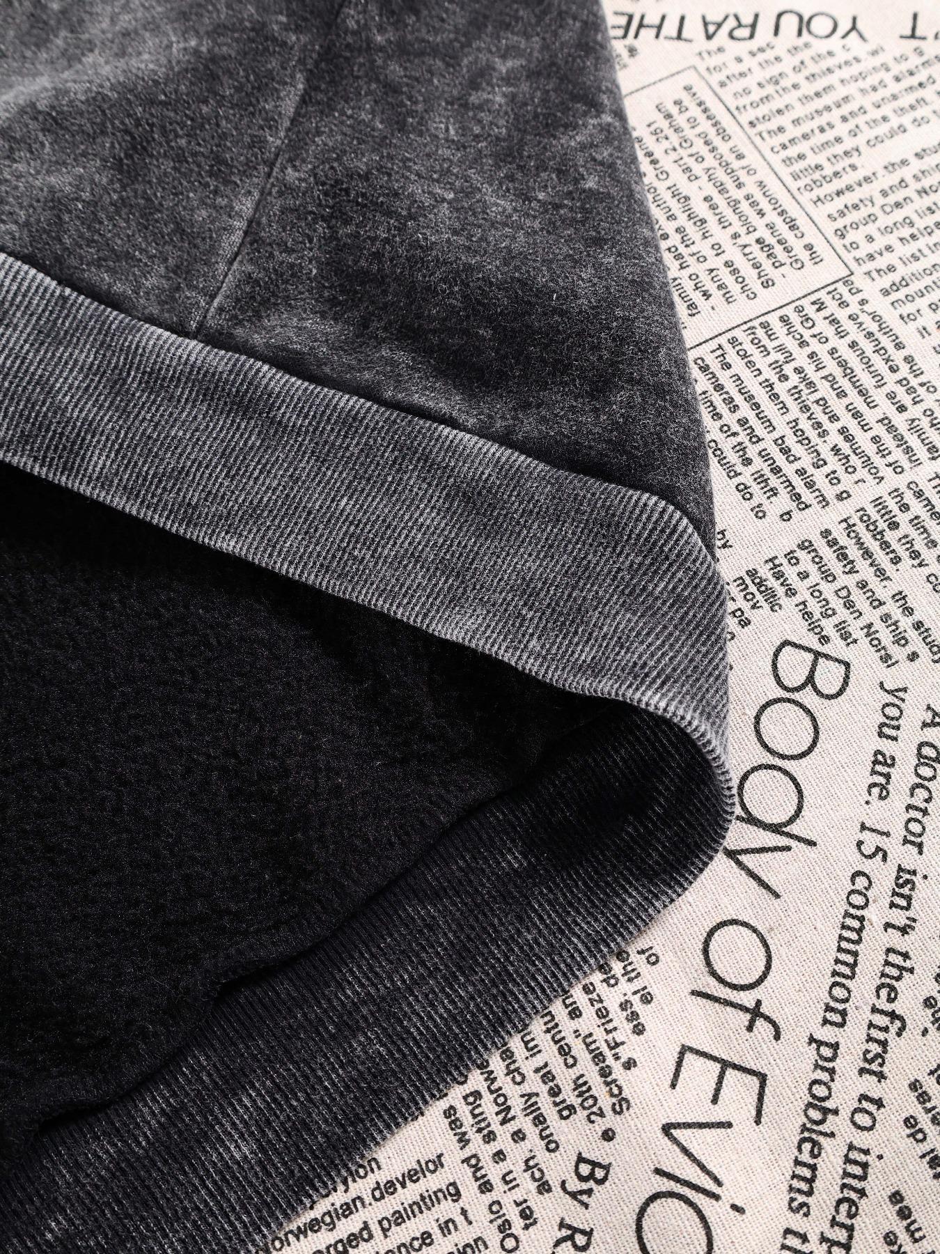 Coraline Movie Print Cotton Men's Street Style Y2K Retro Washed Hooded Zipper Sweatshirt, Fashionable and Trendy Casual Men's Top, Men's Long-Sleeved Fleece-Lined Autumn and Winter Jacket