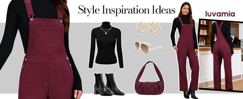 Luvamia Corduroy Overalls for Women Loose Fit Baggy Straight Casual Adjustable Straps Bib Jumpsuit with Pockets Basic Womenswear Soft Stretchy Fabric