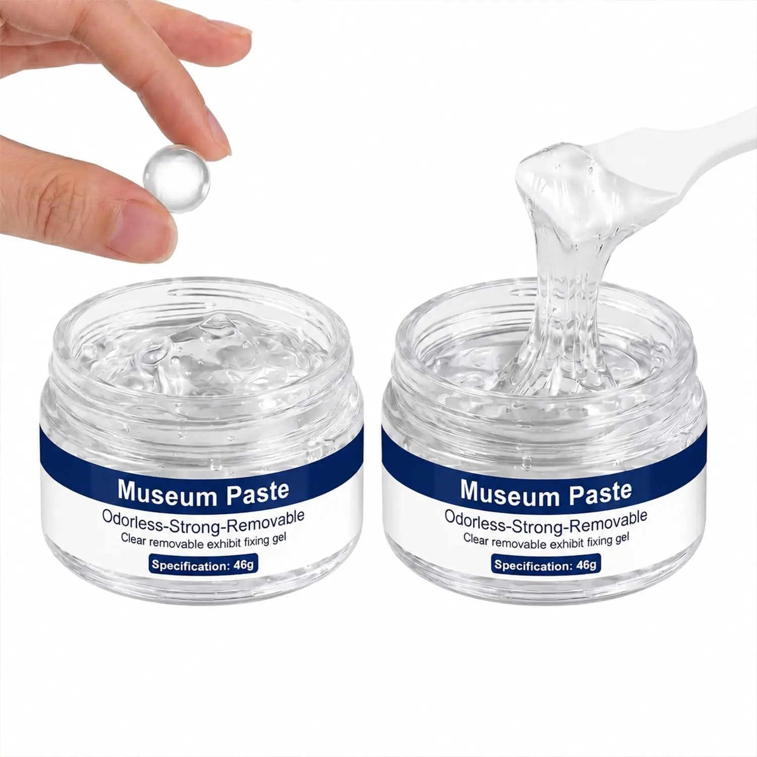 Clear Museum Gel for Collectibles,  Invisible Adhesive Putty, Anti-Quake Non-Slip Hold to  Falling, Removable Securing Wax (Semi-Fluid: Not for use  Walls 2 oz)