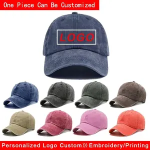 Custom Baseball Caps Men Women Vintage Dad Hat Embroidery or Print DIY Team Logo Snapback Cap Hip Hop Hat Adjustable Trucker Hat