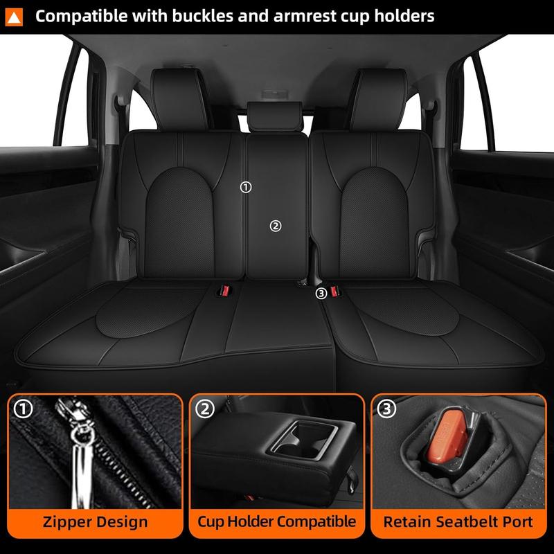 Seat Covers Custom Fit for Toyota Highlander 2020-2025 (Black, 3 Rows 8 Seats)