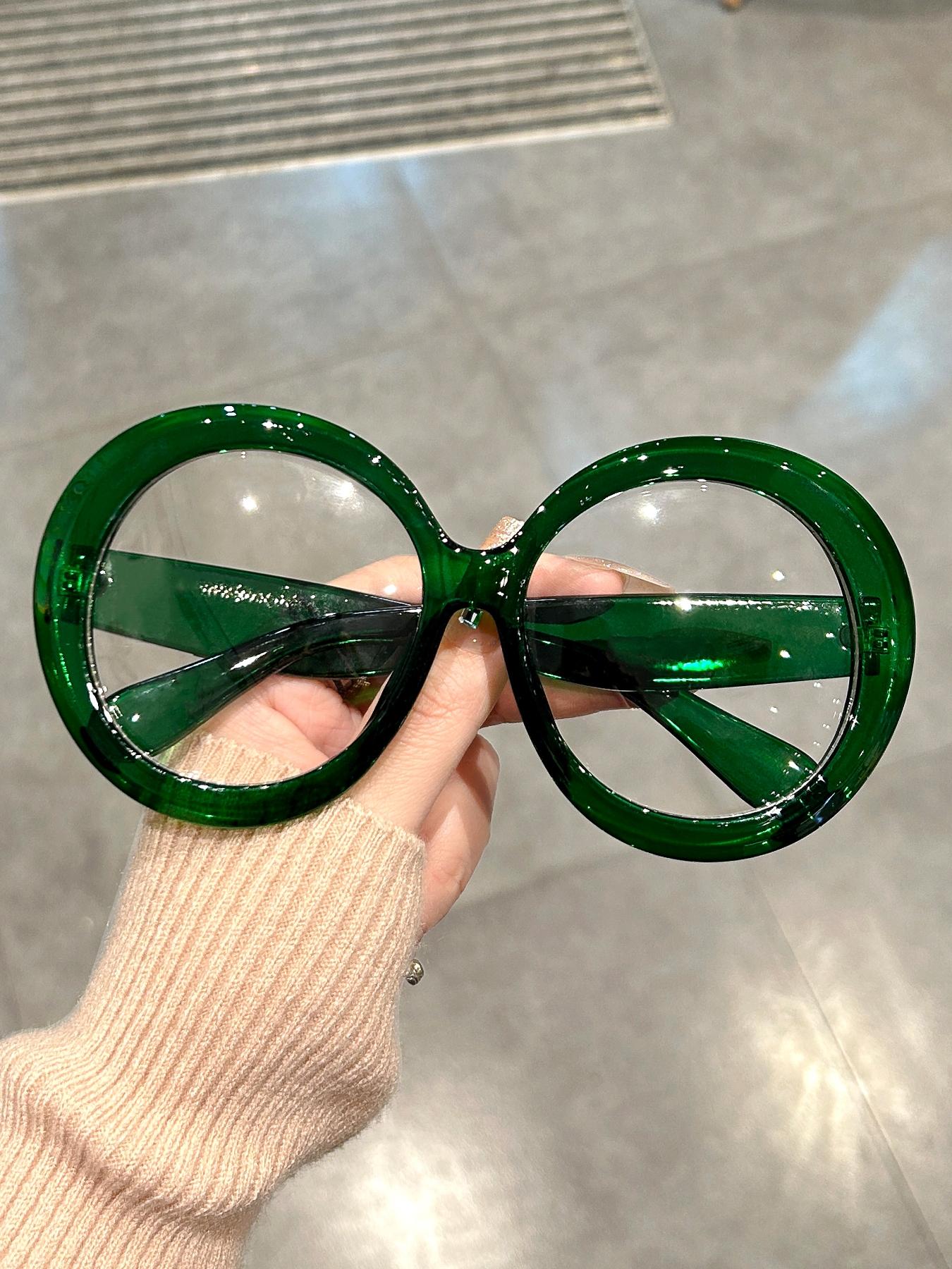 Simple Anti-blue Light Round Shaped Eyeglasses, Fashion Eyeglasses for Women & Men for Work, Daily Clothing Decor, Perfect for Student Daily Use