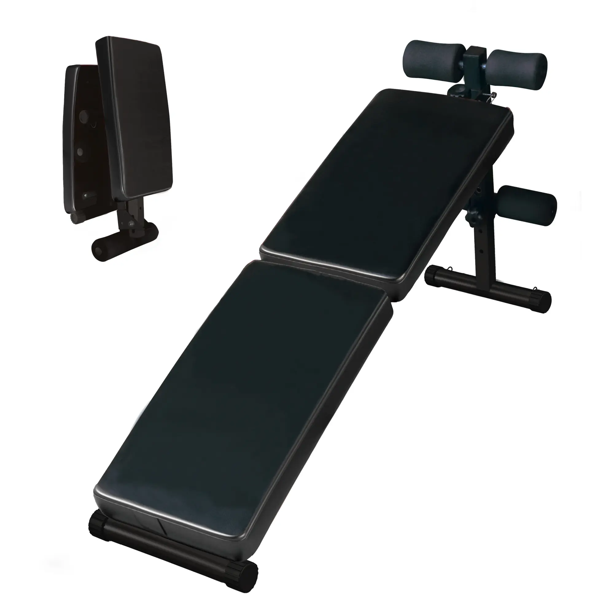 Nokaa Multi-Position Adjustable Utility Bench for Home Gym - 4-Level Height Adjustment Foldable Sit-Up Chair for Weightlifting and Strength Training, Heavy Duty Steel Frame 220lbs Capacity, Black