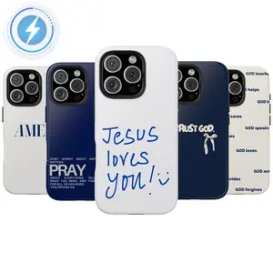 MagSafe Phone Case Jesus God Phone Case, Christian Bible Verses Cover Suitable for IPhone17 16 Pro, 14, 15, 13, 12, 11, Jesus Loves You Tough Case, Coquette Style Protective Protection for iPhone 16 Pro Max