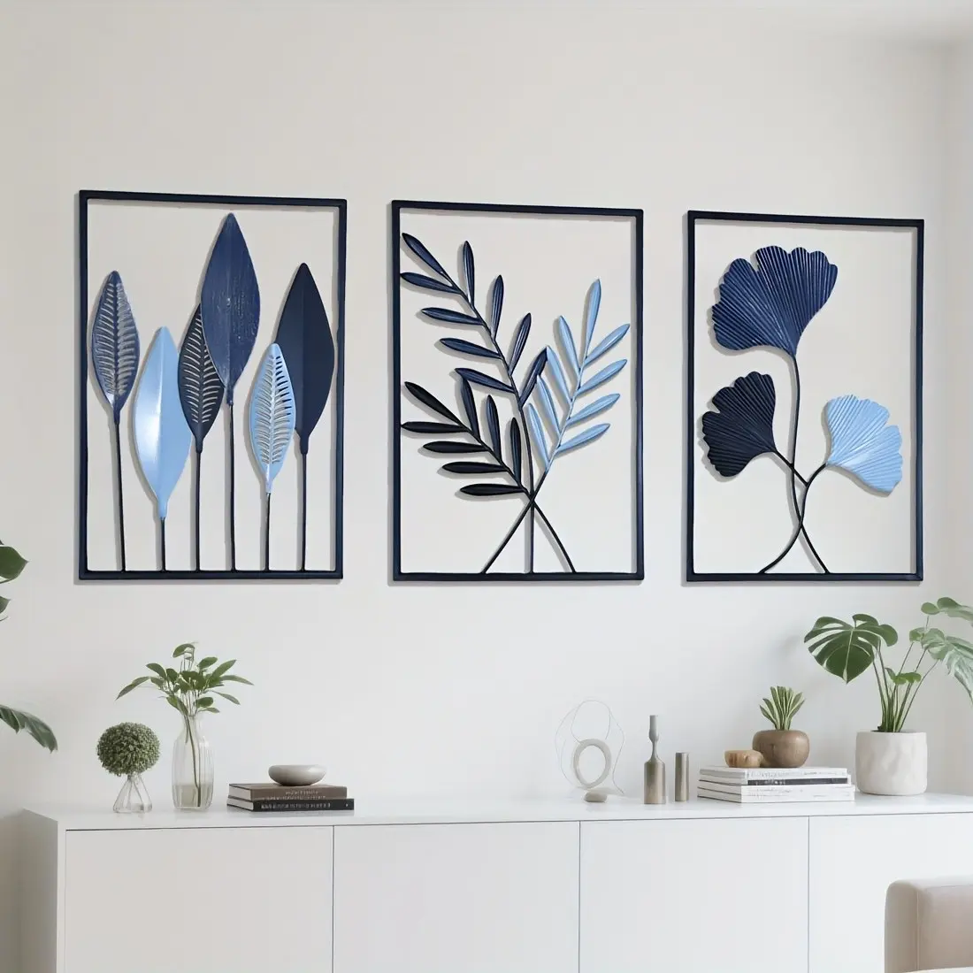 Nordic Style Metal Leaf Wall Hanging, Modern Home Decor, Ideal Gift for Moving, Suitable for Living Room, Bedroom, Office, Outdoor Walls
