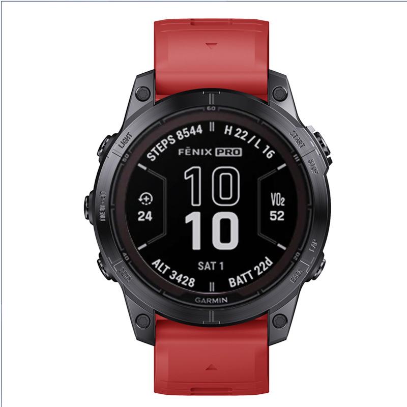 Compatible with Garmin Fenix 7 watch strap, dual-color quick-release rubber strap