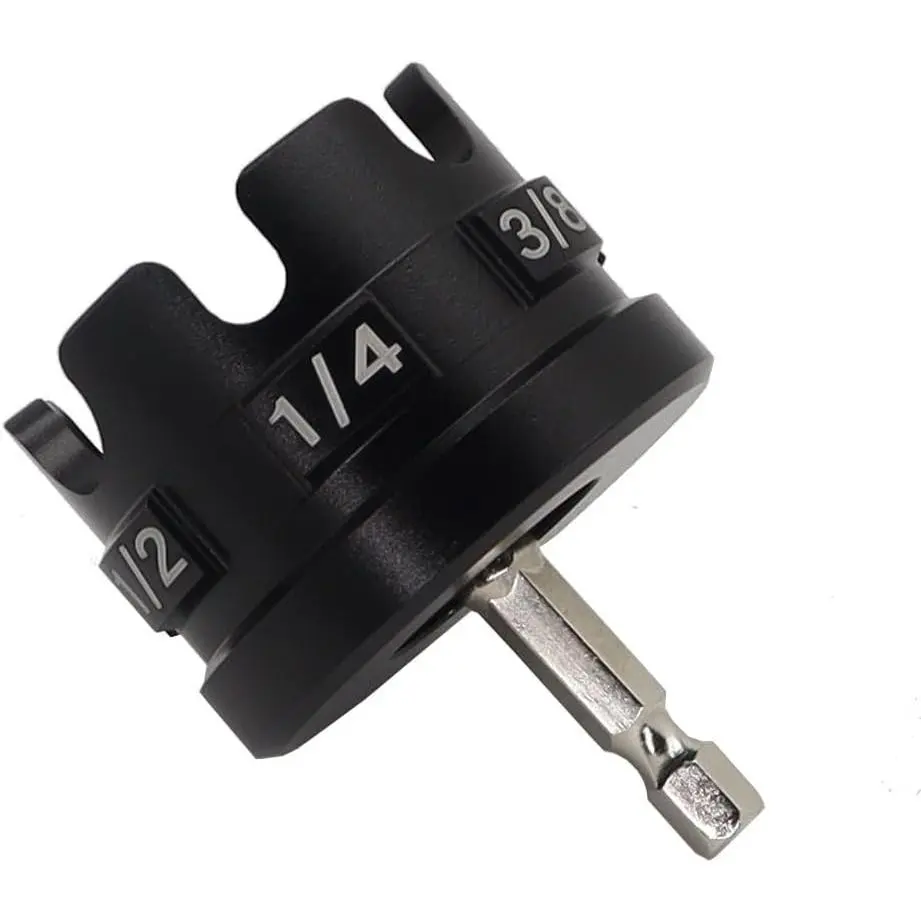 Nut Zipper for Fast Nut and Bolt Removal, Nut Zipper for Drills, Nut Zipper Tool for 1/4", 3/8", and 1/2" Threaded Rods, Black (Aluminum alloy)