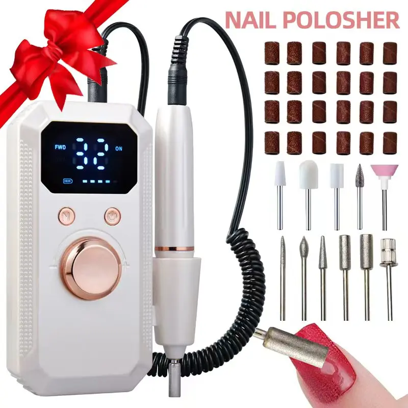 Electric Nail Drill Kit, Professional Pedicure & Manicure Set with Multiple Grinding Heads, LED Display, 32 Speed Levels, Gel Nails, Nail Art, Home Salon Use