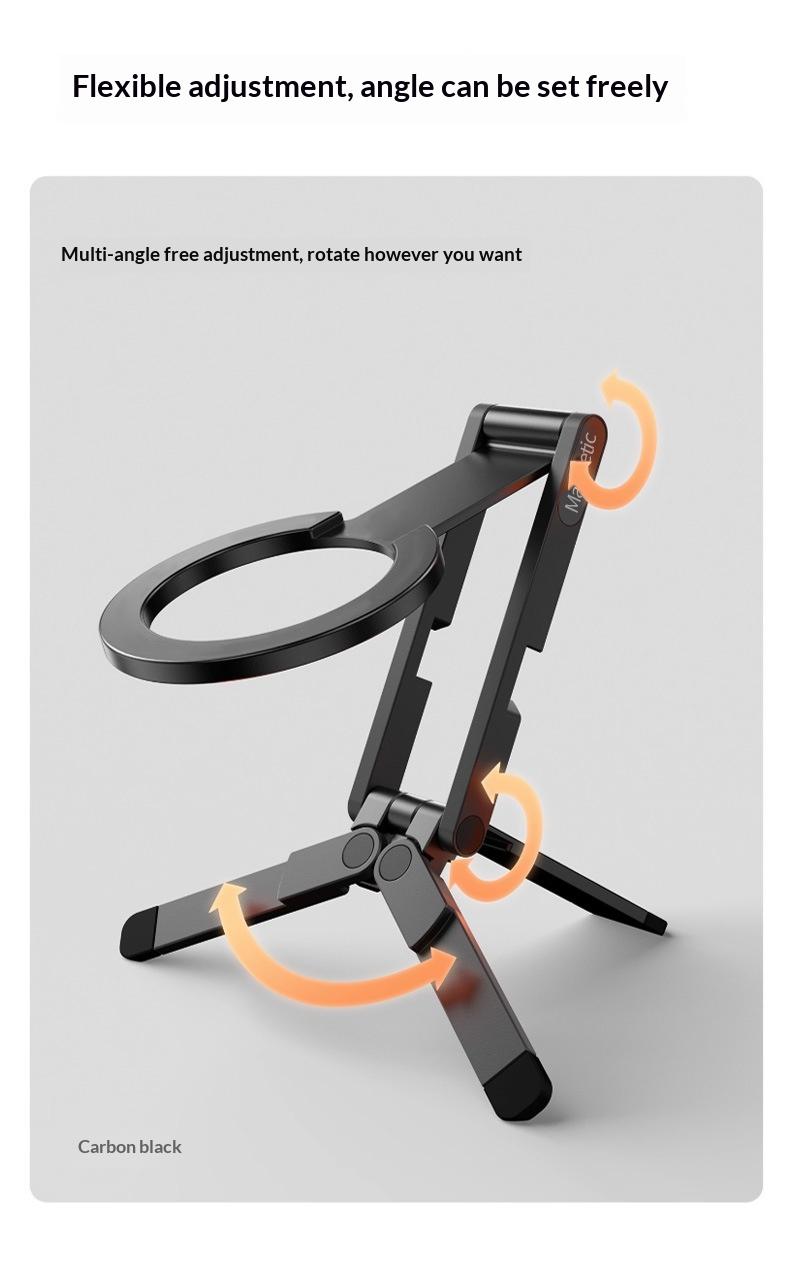 Cross-border new explosion magnetic tripod desktop folding mobile phone holder lazy portable folding live broadcast photo holder