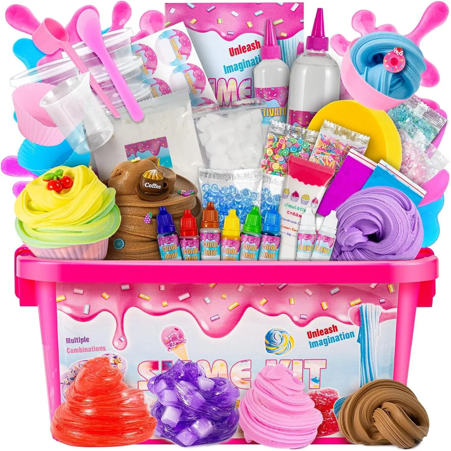 Jumbo Stretchy Slime Clay & Dough Kit for Girls 10-12 Years, Tactile Play Stress Relief Toy, Themed Slime Birthday Party Favors, Makes Butter & Confetti Slimes, Ideal Educational Arts & Crafts Gift