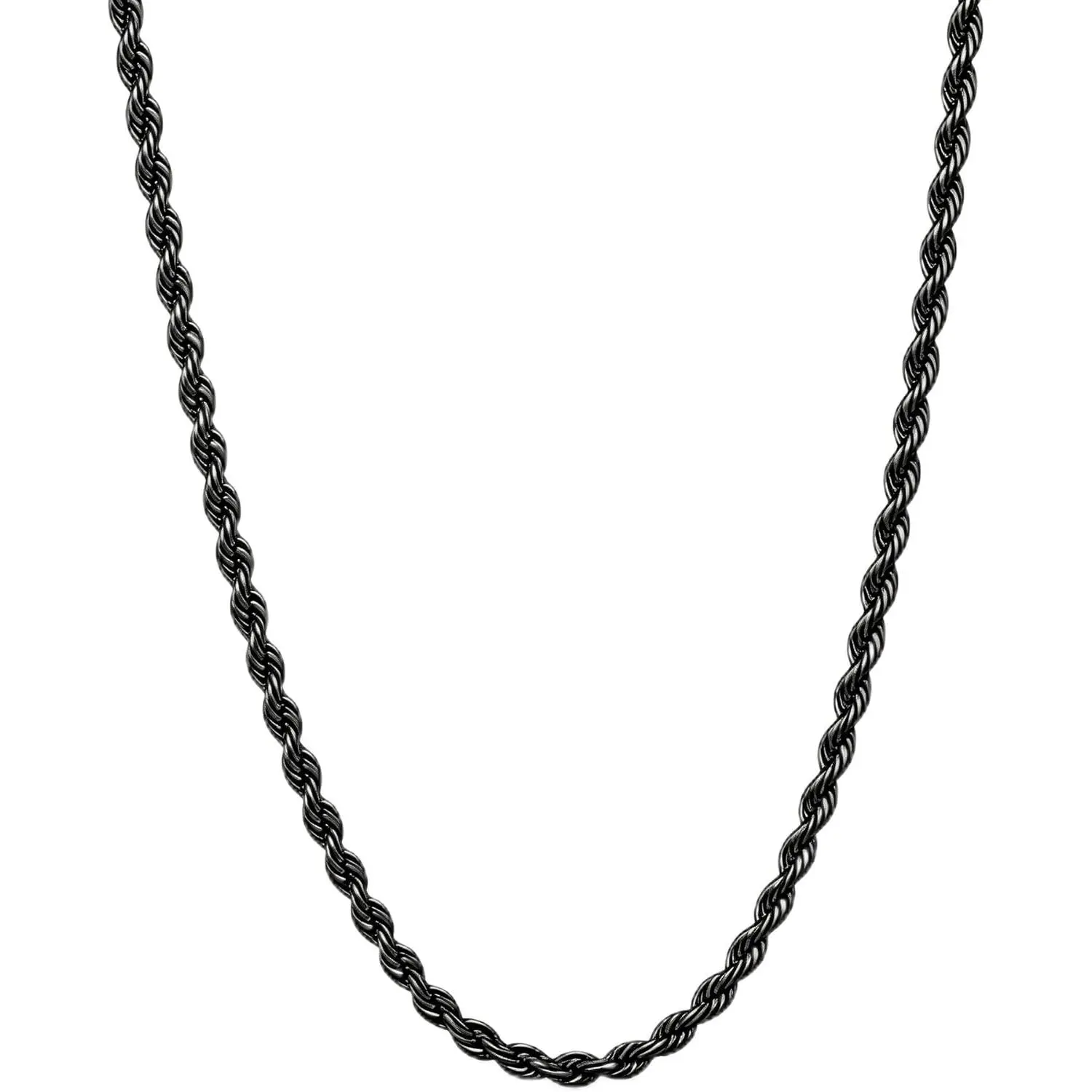 Rope Chain Necklace for Men & Women | Stainless Steel Twisted Chain | Classic Durable  | Elegant Everyday Wear