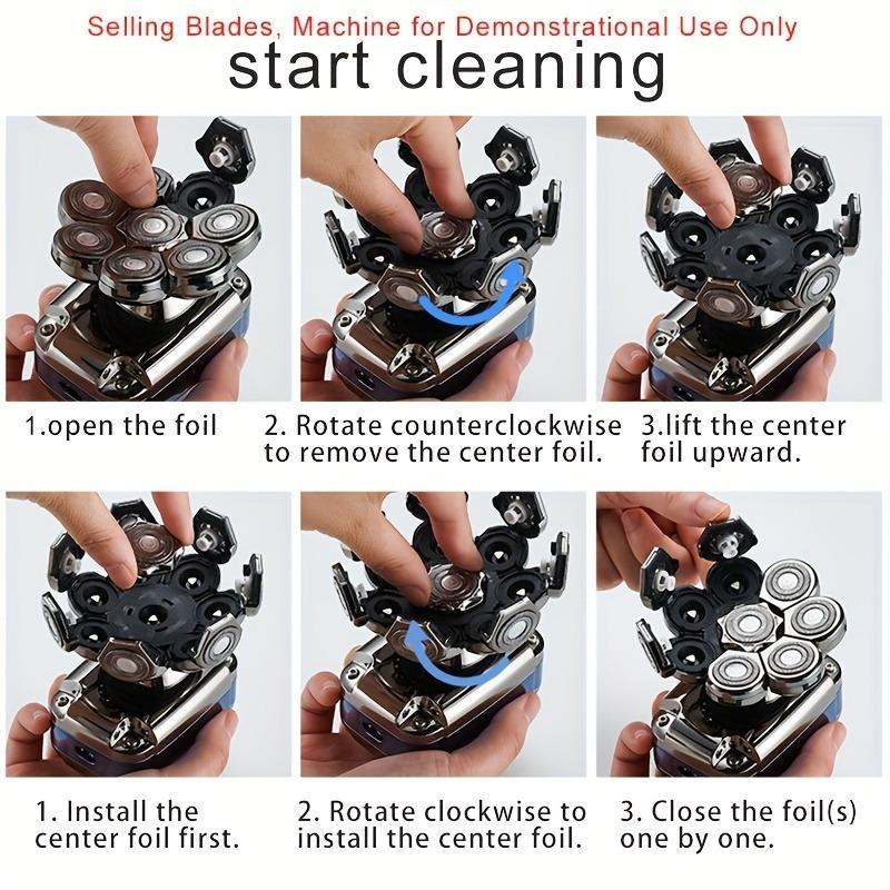 7D 7/8/9 Heads Replacement Heads for Electric Shaver, 1 Count Smooth & Comfortable Shaving Heads, Compatible with Most Brands Except Remington and SkullShaver Trimmers for Men, Multifunctional Shaving Head