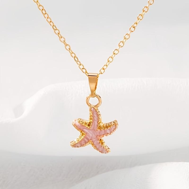 Summer Starfish Charm Necklace, Gift for Women, Witch Jewelry