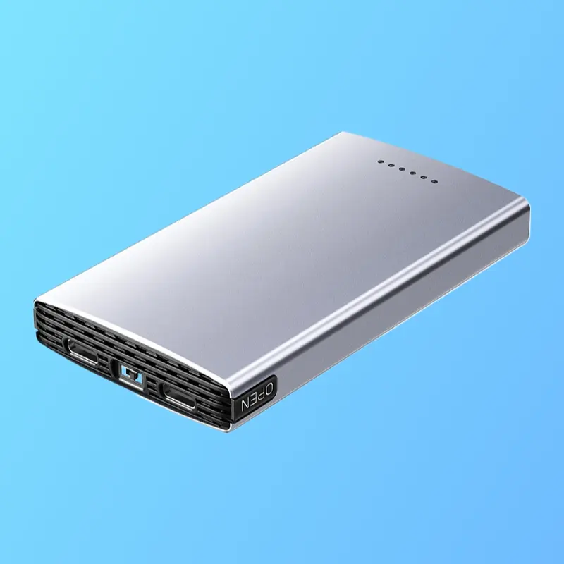 20G Dual Bay M.2 SSD Enclosure NVMe NGFF Dual Protocol External Hard Disk Box with RAID Function