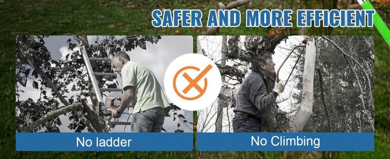 Heavy Duty 30Ft Manual Pole Saw & Extendable Pruner Set - 9 Fiberglass Handles, Retractable Long Branch Pruner with Scissors, Portable Tool Kit in Tool Box for Backyard/Garden + Hose Reel & Cutting Chipper Machine for Home Use Pole Pruner