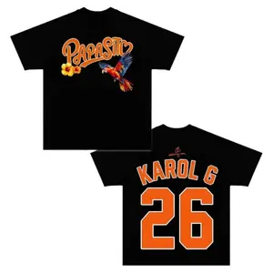 🎶🌴Papasito 2026 Graphic Tee – Vintage Latin Pop Music T-Shirt, Bichota Reggaeton Singer Fan Merch, Tropical Parrot Double-Sided Jersey Style Shirt, Mañana Será Bonito Inspired Unisex Cotton Tee, Oversized Streetwear Gift for Music Lovers