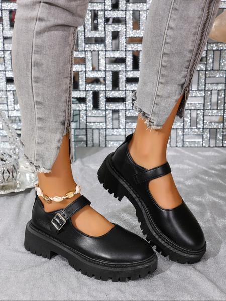 French Vintage Classic Mary Jane Shoes Women Spring Fall New Thick Sole Chunky Heel Single Shoe Versatile Jk Small Leather Shoes