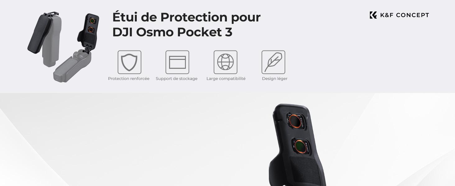K&F CONCEPT Gimbal and Lens Protector Compatible with DJI Osmo Pocket 3, Screen Lens Cover with Hard Shell and Soft Interior, Quick Open/Close and Compact Design