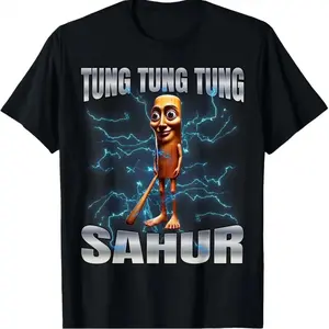 Winter outfit 100% Cotton Unisex Tung Tung Tung Sahur T-Shirt women graphic shirts summervibes☀️