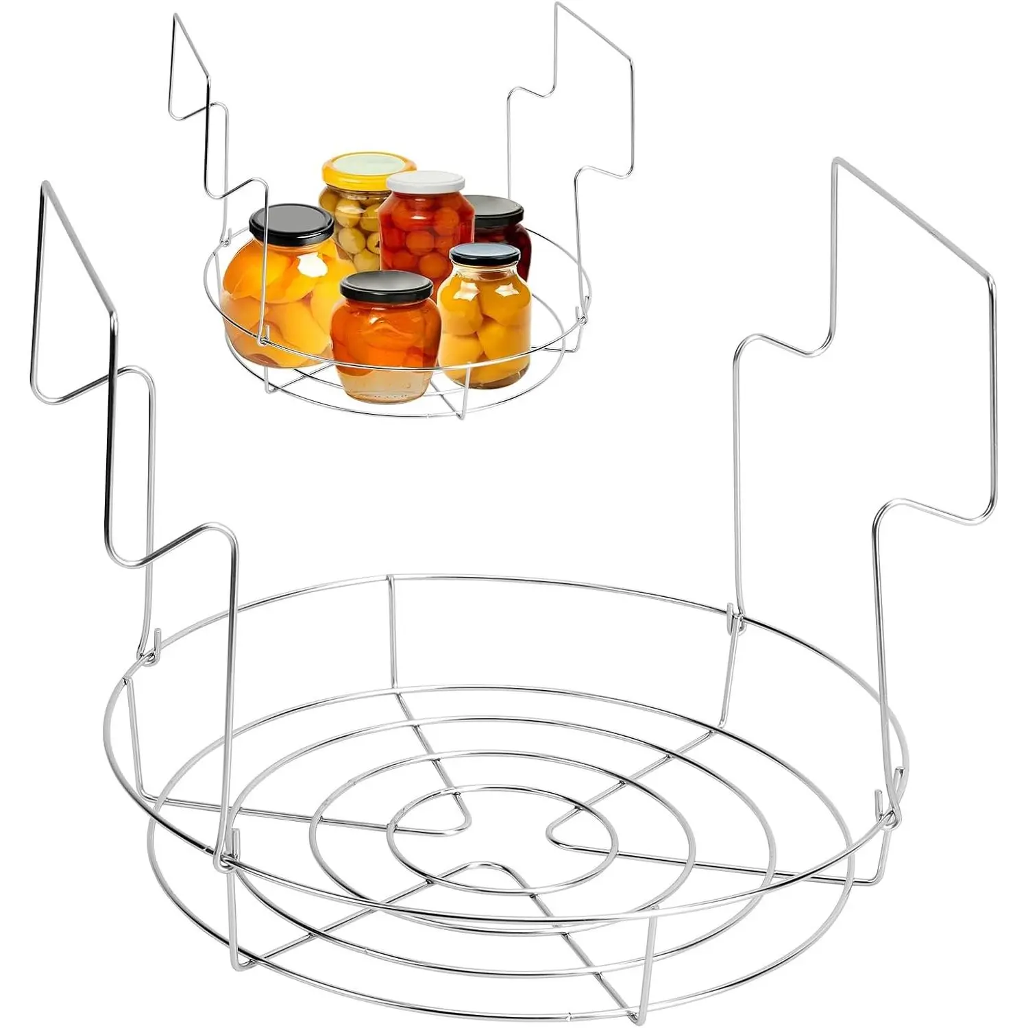 Canning Rack Water Bath Canner Rack Stainless Steel Canning Jar Lifter with Foldable Contoured Handles for Home Kitchen Use (10inch)